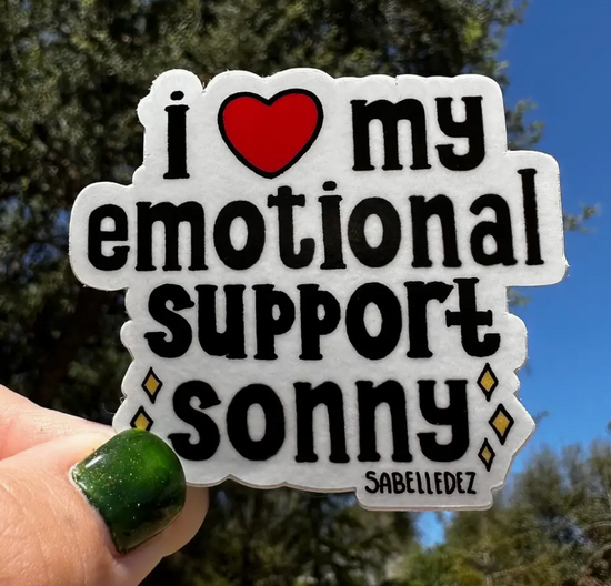 I Love My Emotional Support Sonny Sticker