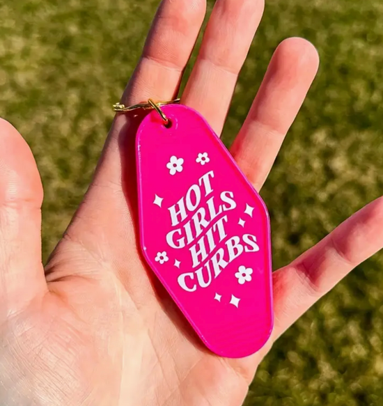 Hot Girls Hit Curbs Motel Keychain (2 colors available)