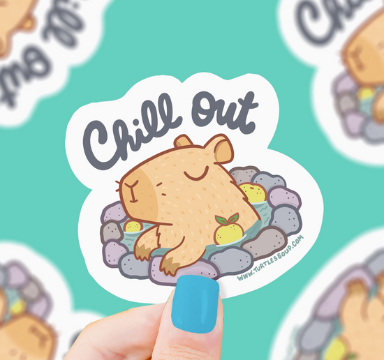 Chill Out Capybara Bath Sticker