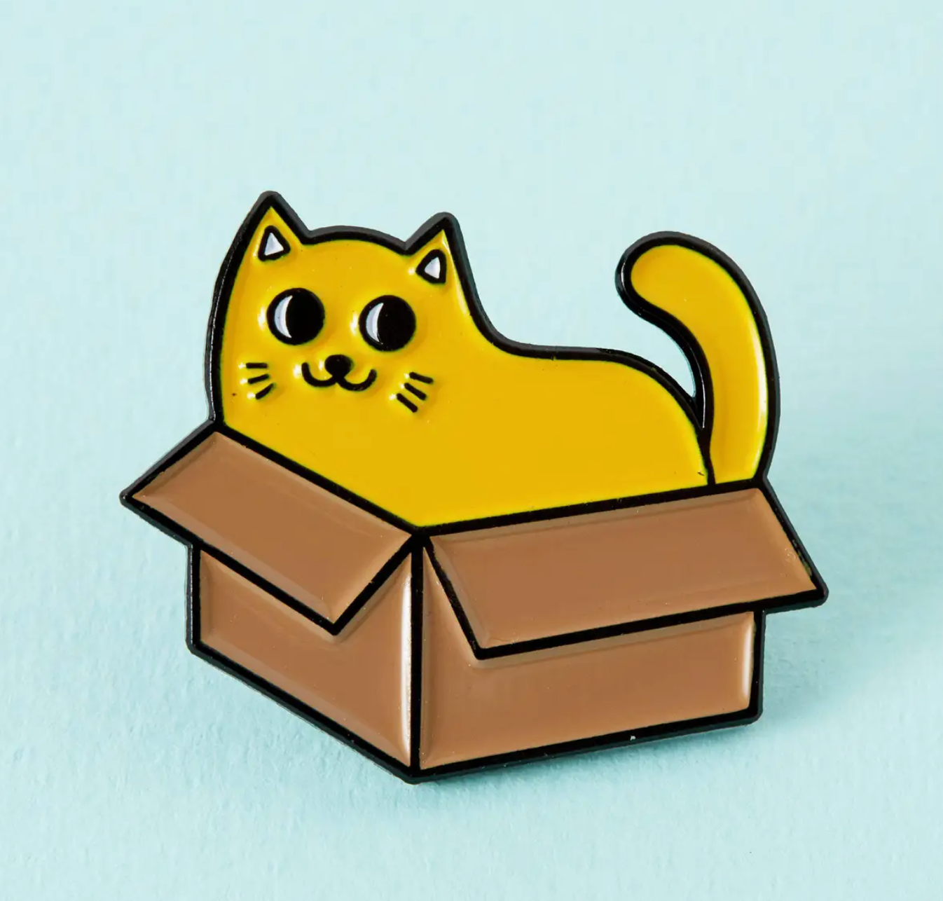 Cat In A Box Enamel Pin
