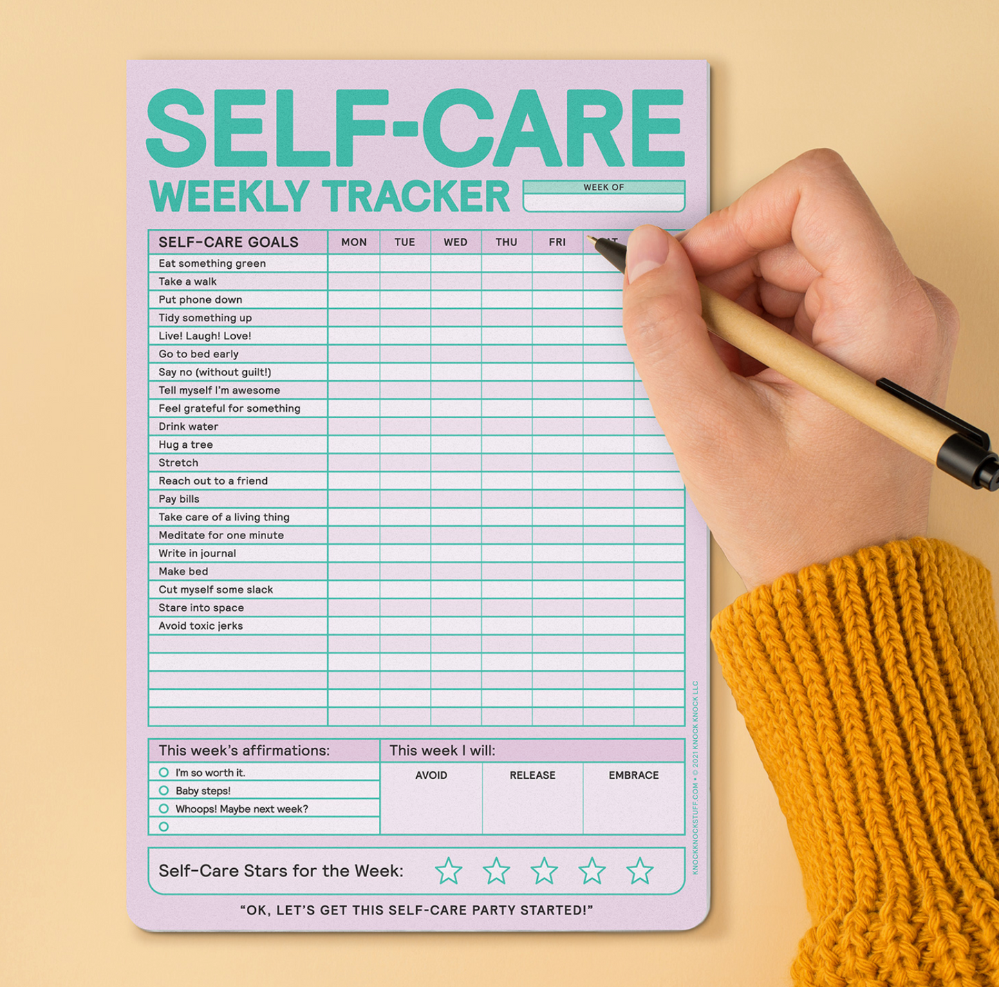 Self-Care Weekly Tracker Notepad - 60 Sheets