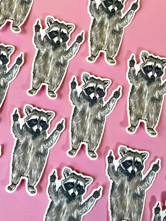 Raccoon Middle Finger Sticker (3 inch)