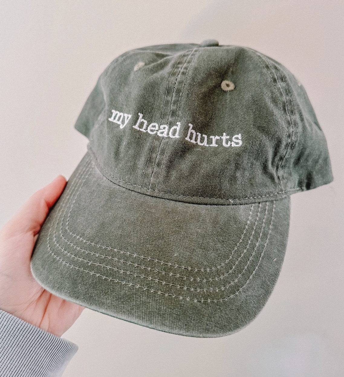 My Head Hurts Embroidered Hat (2 Colors Available)