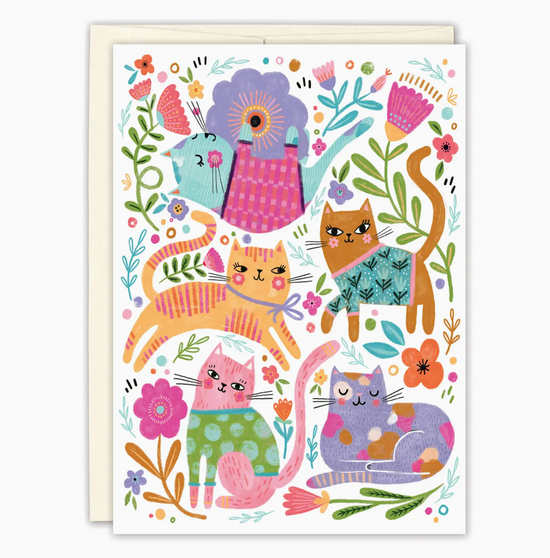 Colorful Cat Illustration Card