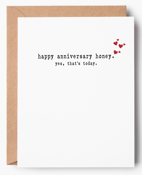 Happy Anniversary Honey. Yes, That's Today Card