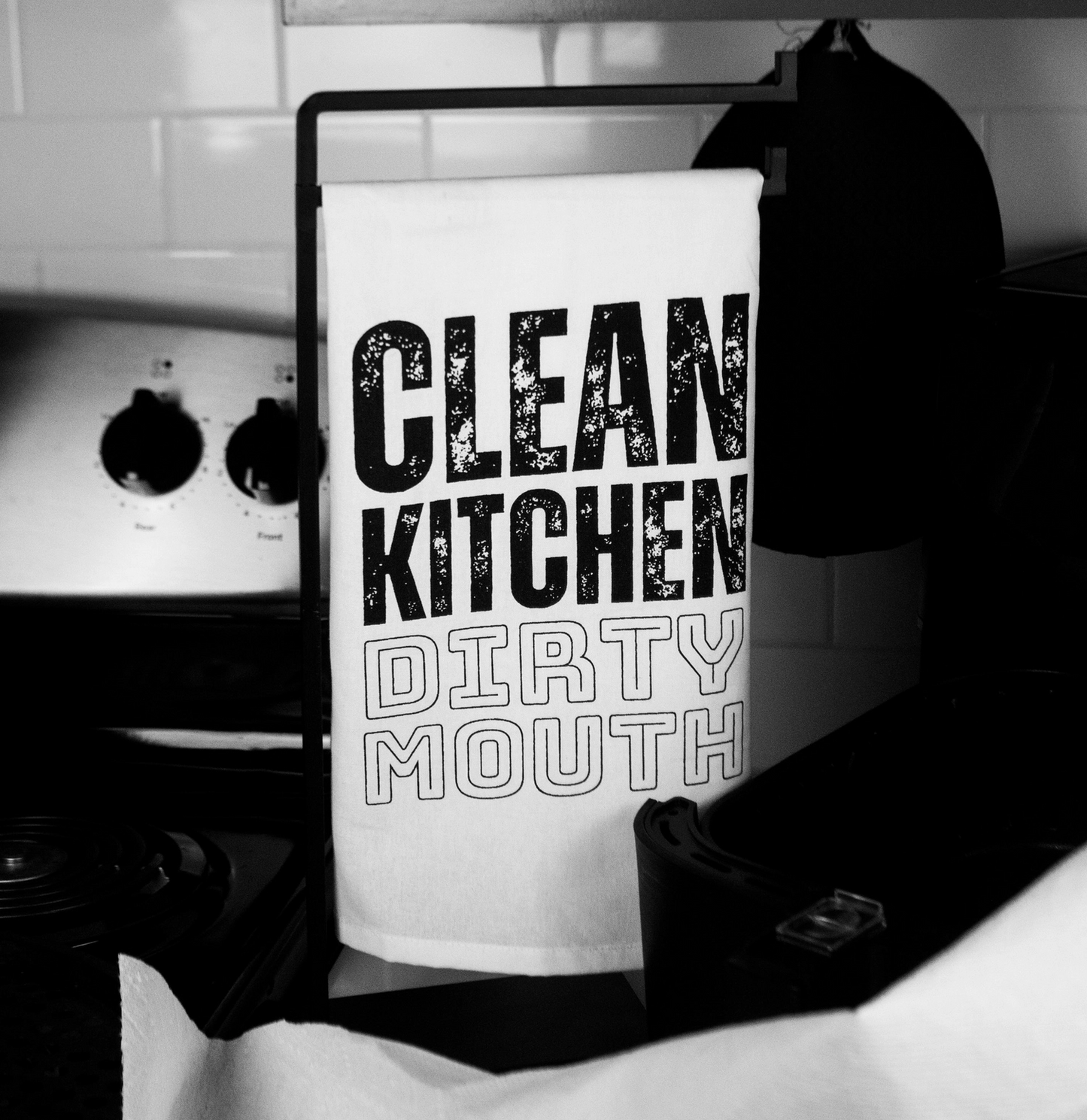 Clean Kitchen Dirty Mouth Flour Sack Tea Towel