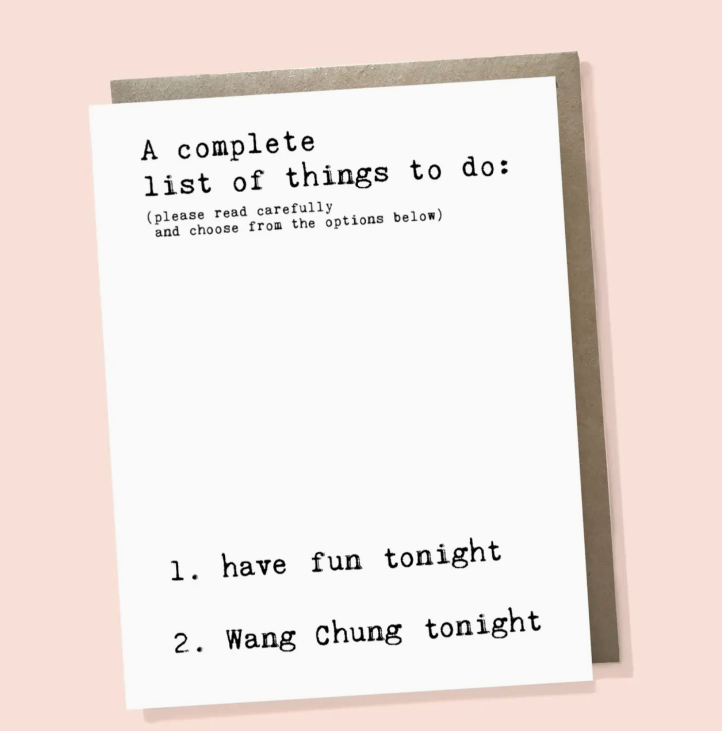 A Complete List Of Things To Do Birthday Card