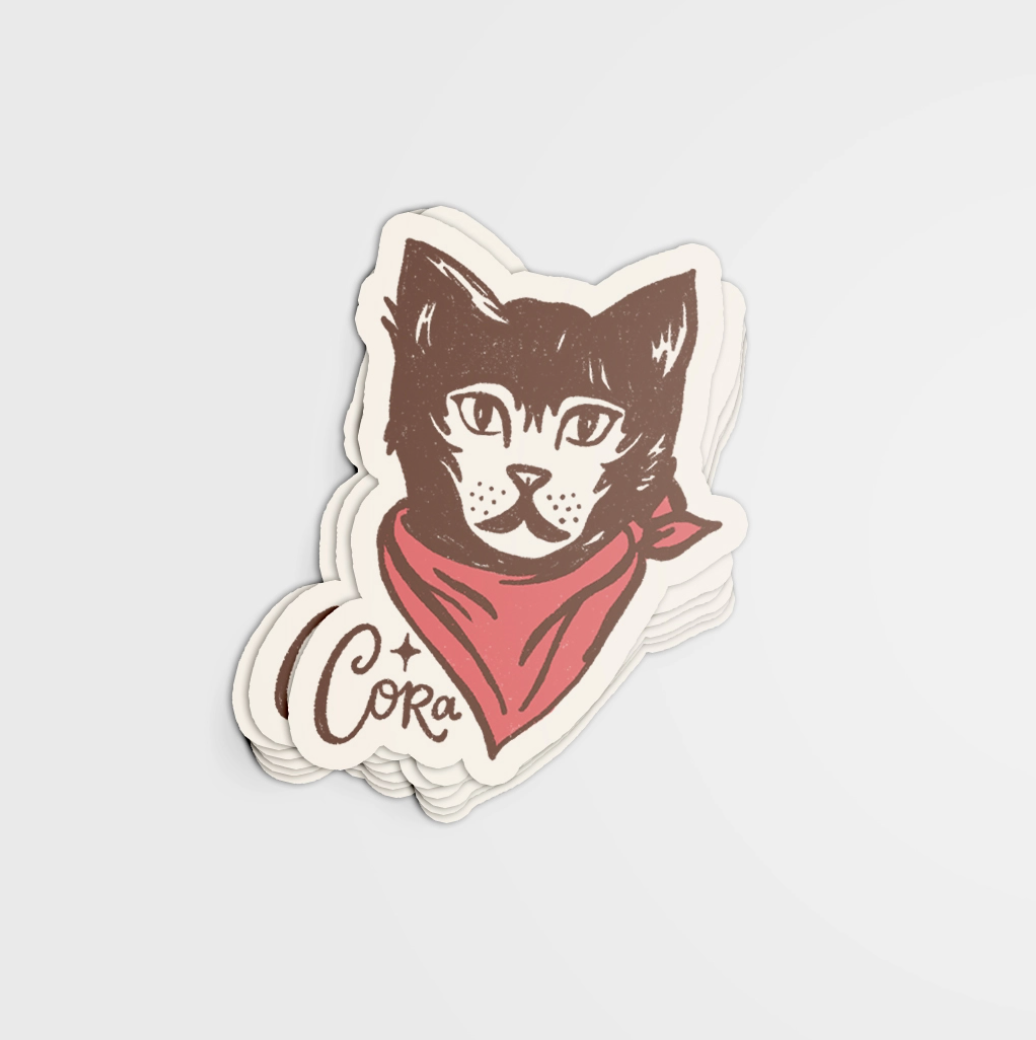 Cora (Meowboys Cat) Sticker