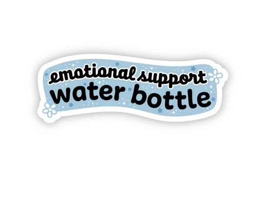 Emotional Support Water Bottle (Blue) Sticker