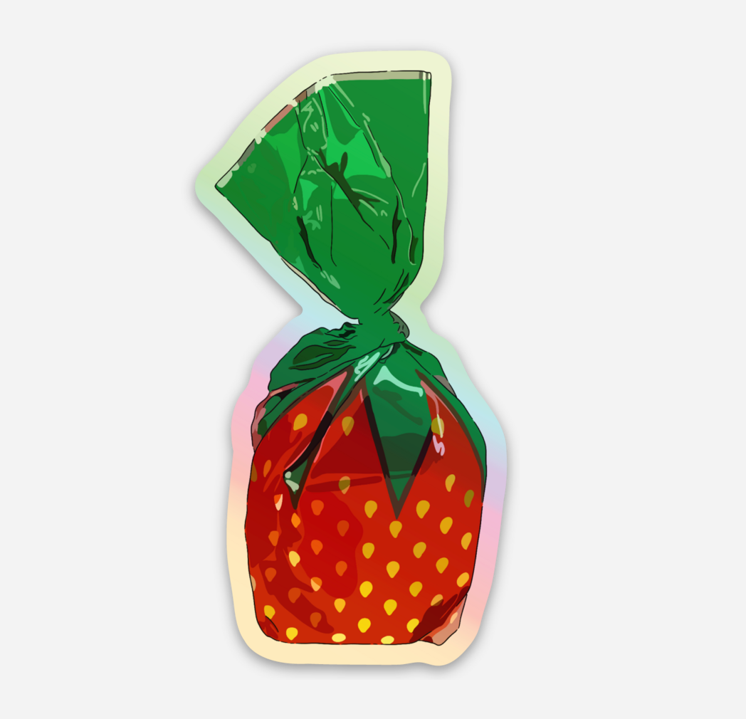 Strawberry Candy Holographic Sticker