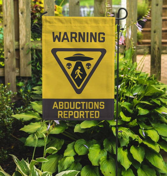 Abduction Warning! Garden Flag