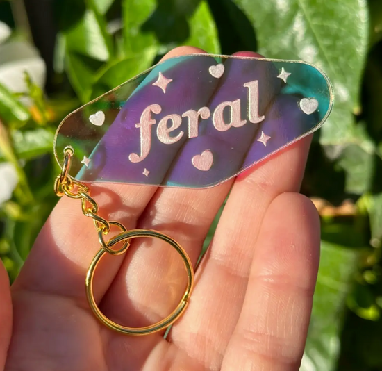 Feral Iridescent Motel Acrylic Keychain