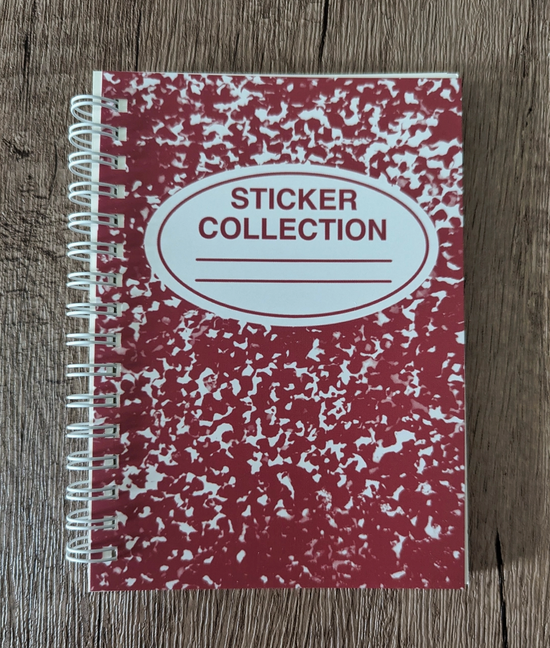 Reusable Sticker Book Composition Red Design- 50 Pages