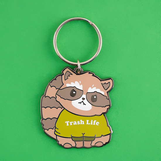 Raccoon Trash Life Keychain