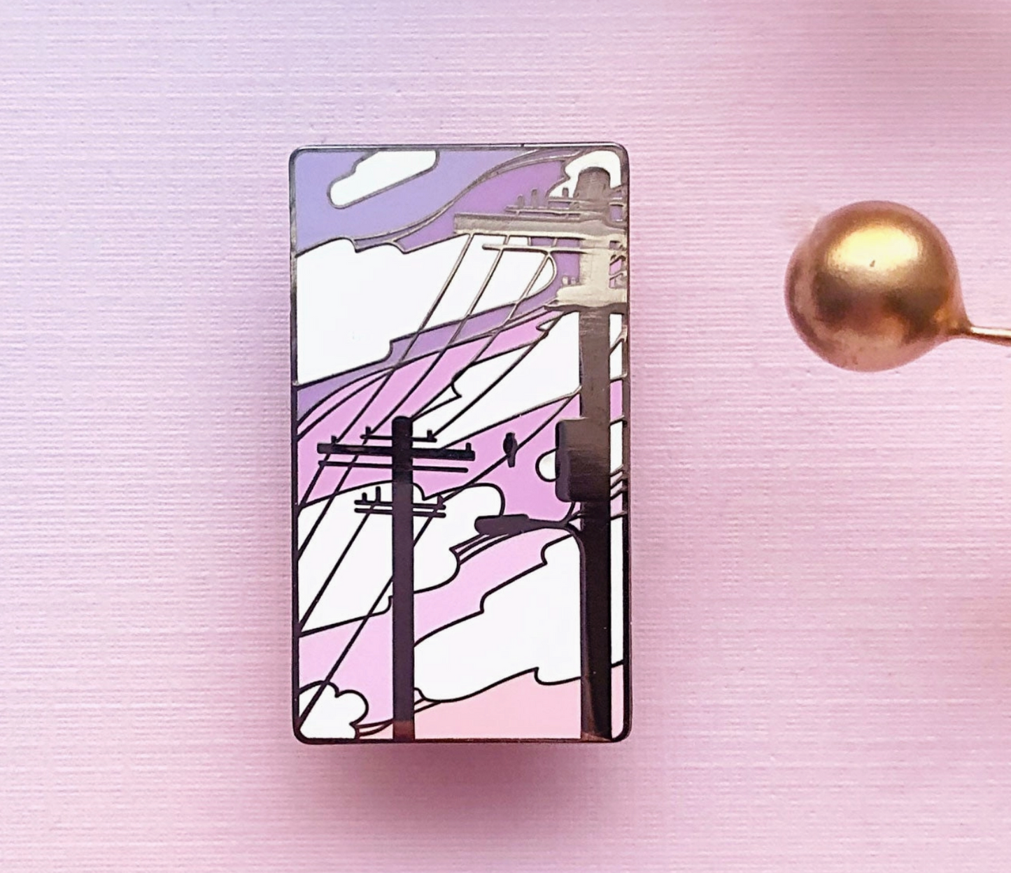 Electric Trees Vaporwave Pin