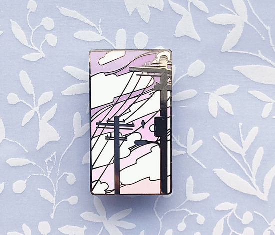 Electric Trees Vaporwave Pin