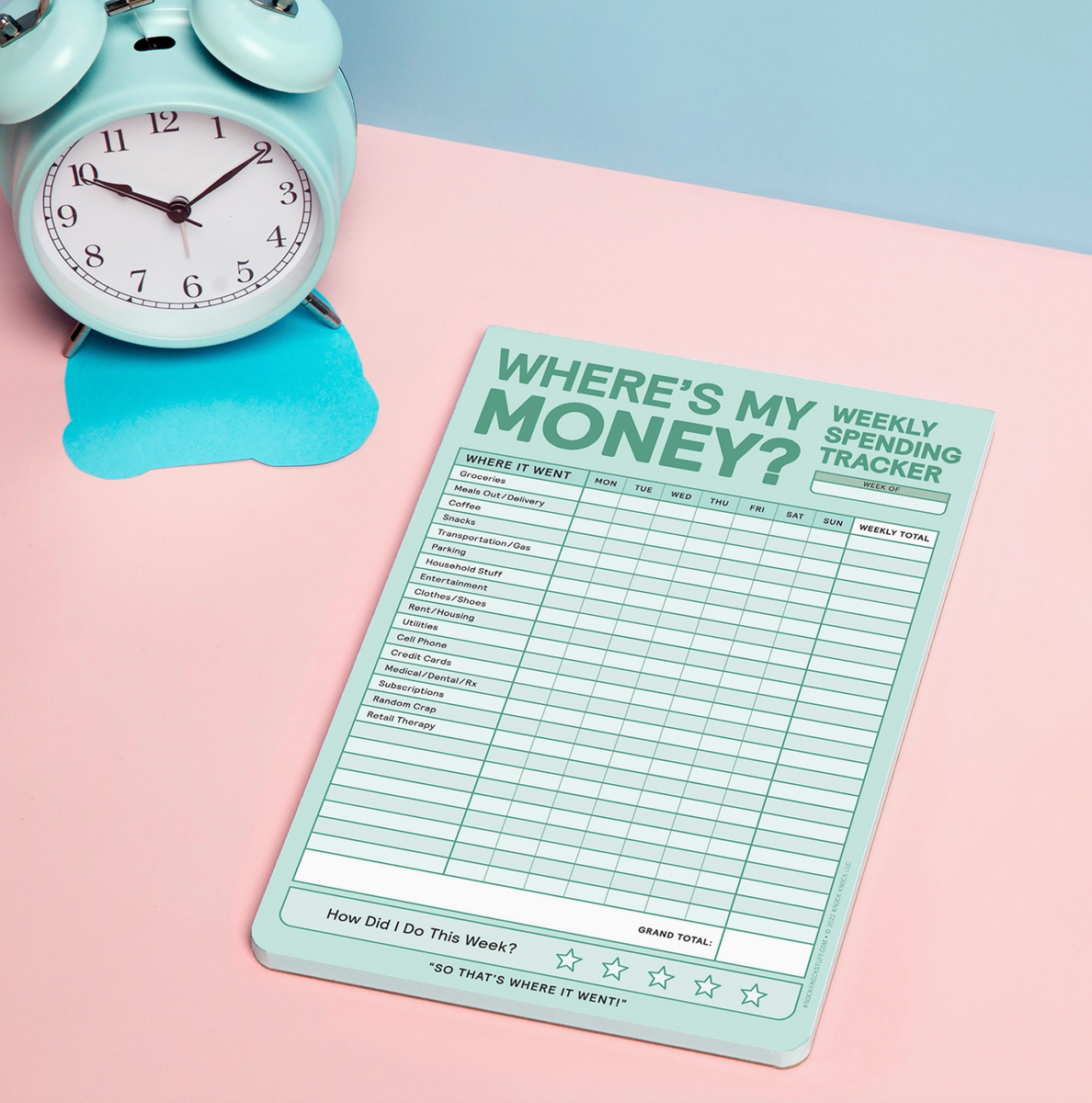 Weekly Money Tracker Notepad - 60 sheets – Hilarious Humanitarian