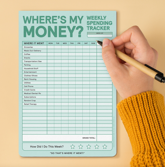 Weekly Money Tracker Notepad - 60 sheets