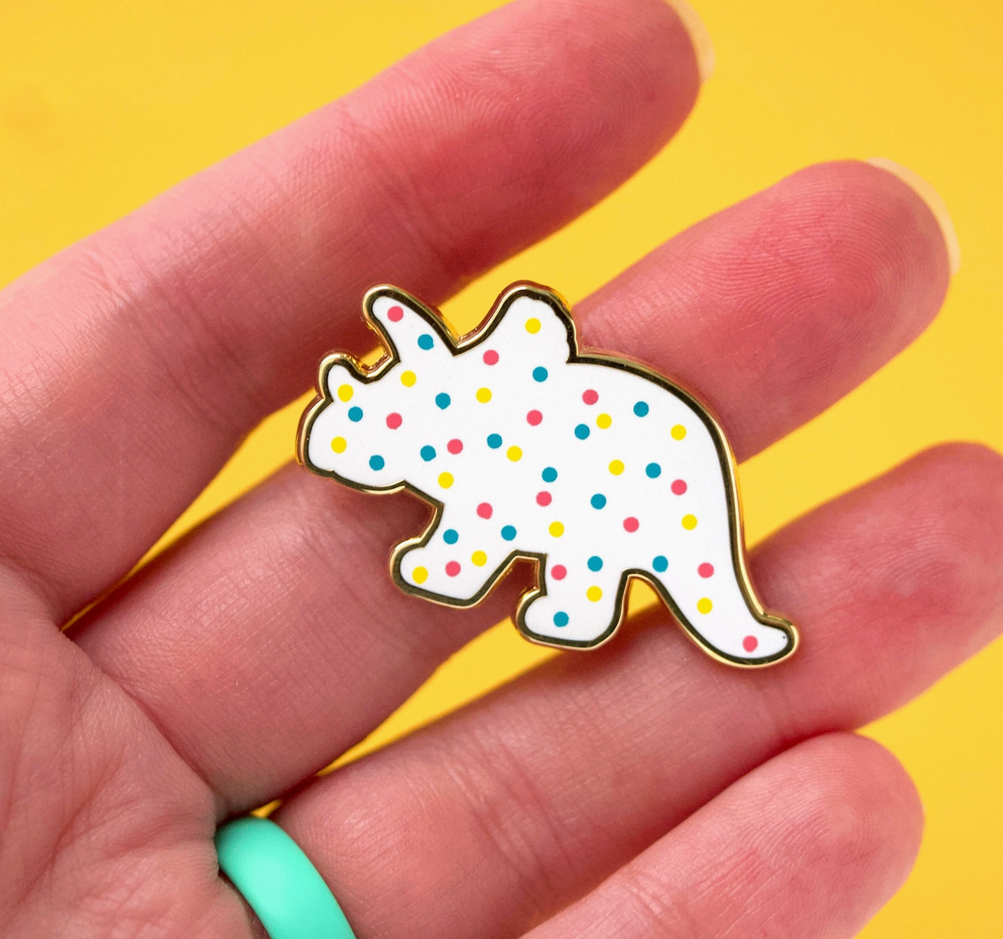 Triceratops Dino Cookie Pin