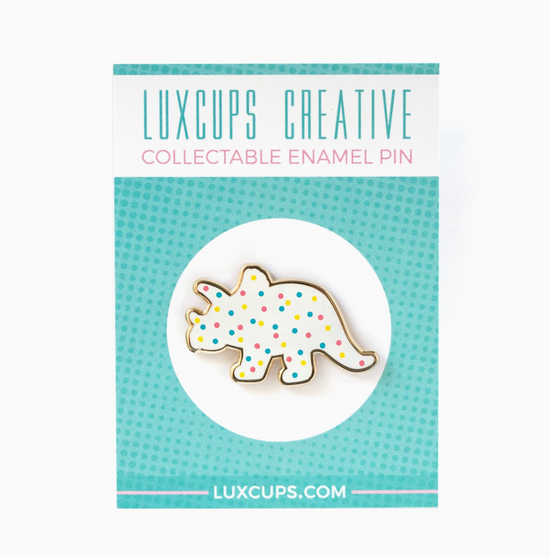 Triceratops Dino Cookie Pin