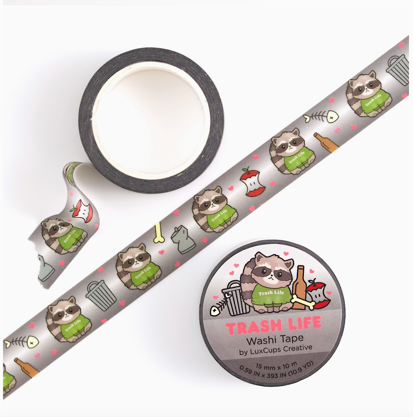 Raccoon Trash Life Washi Tape