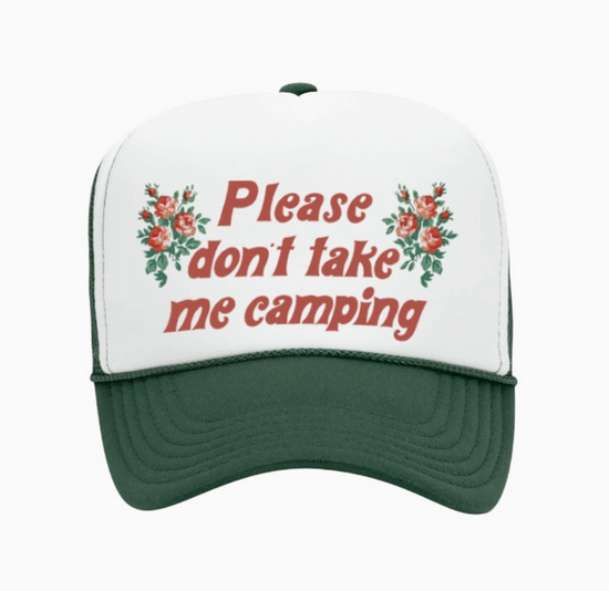 Please Don t Take Me Camping Retro Trucker Hat 3 Colors Available Pink