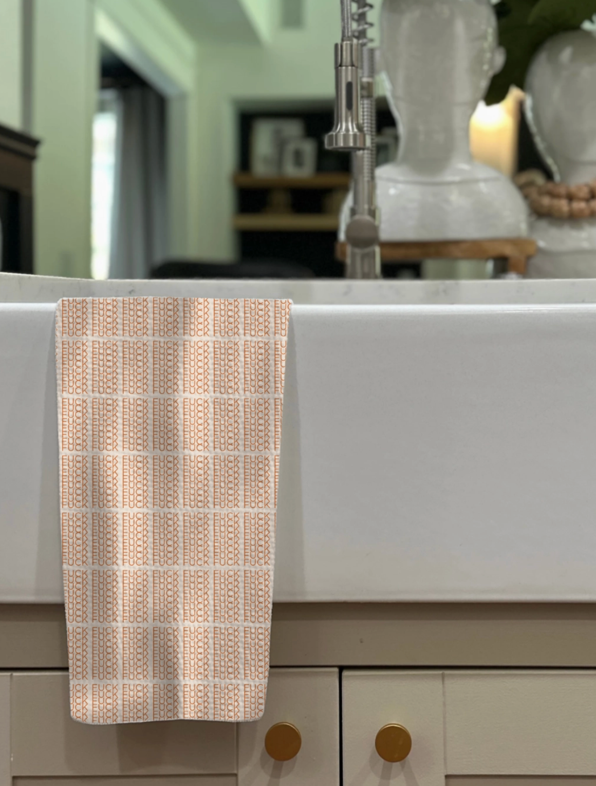 Coral Cove Illusion Waffle Weave Kitchen Towel