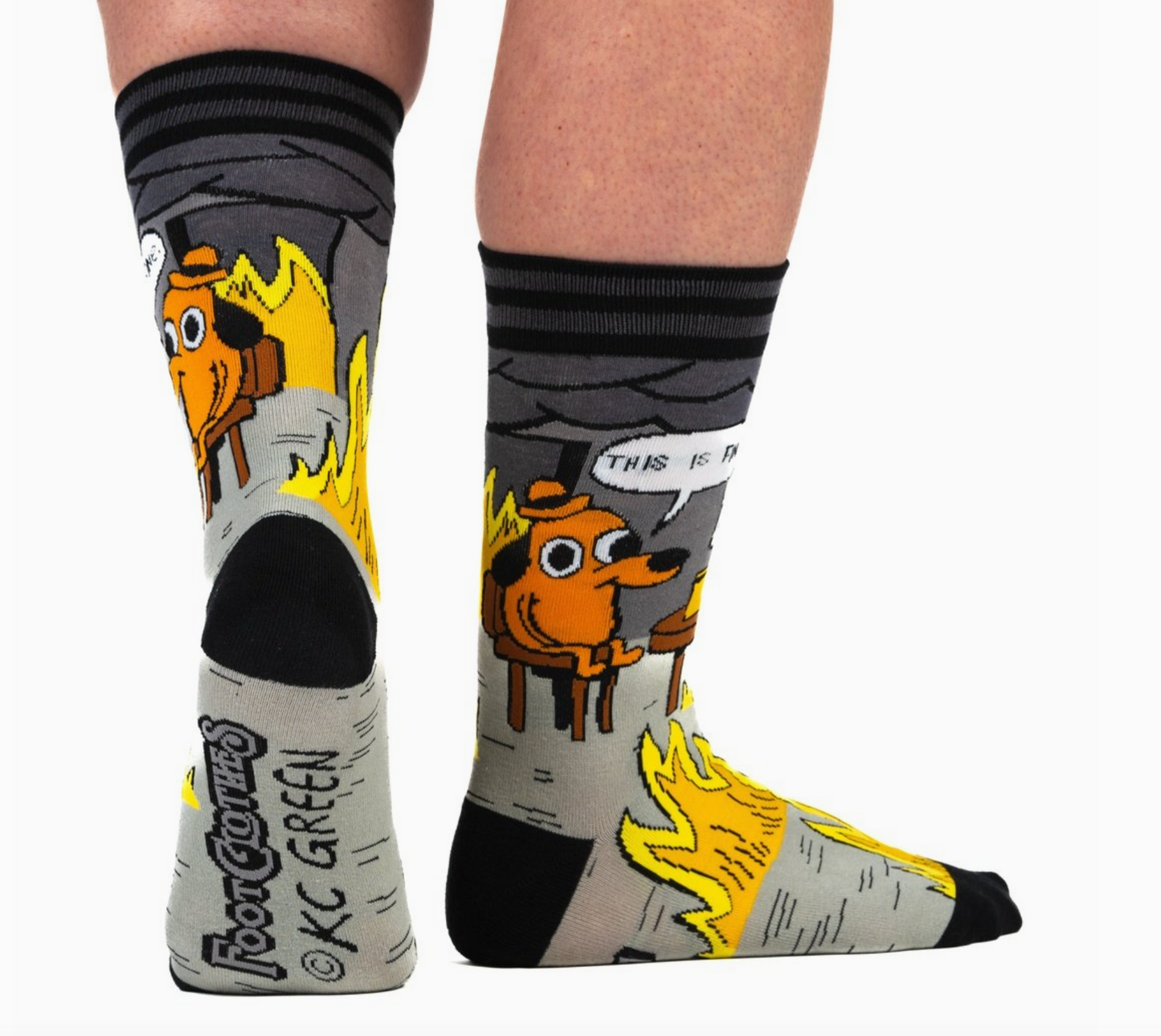 This Is Fine: Noir Edition Crew Socks