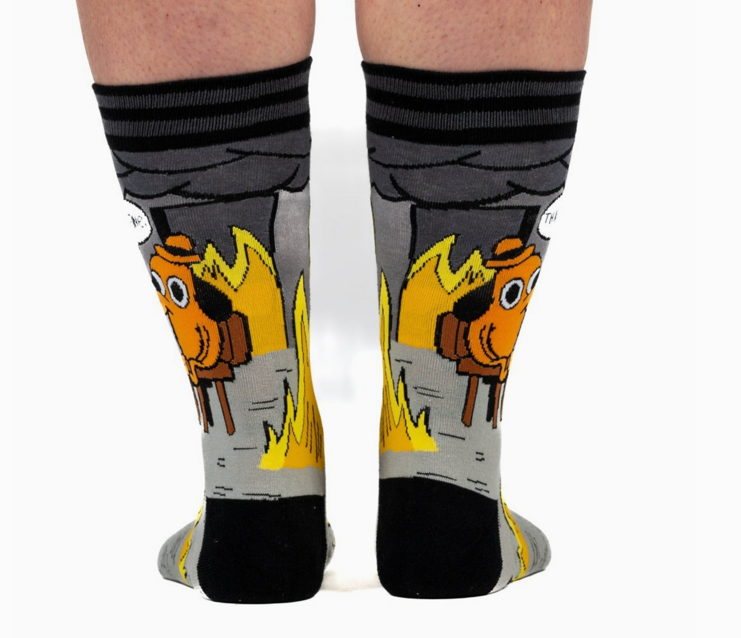 This Is Fine: Noir Edition Crew Socks