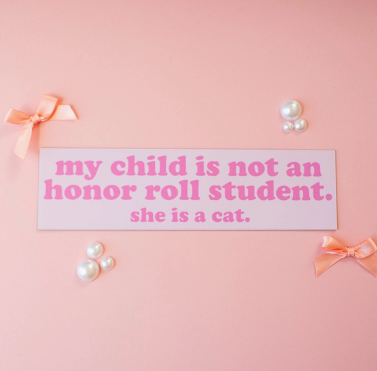 Honor Roll Girl Cat Car Magnet