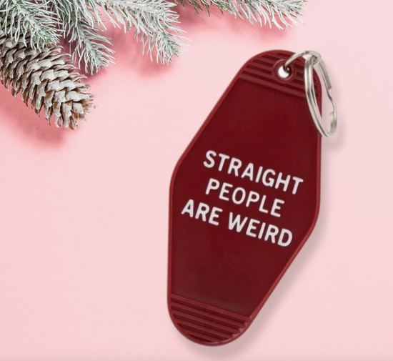 Straight People Are Weird Motel Style Keychain