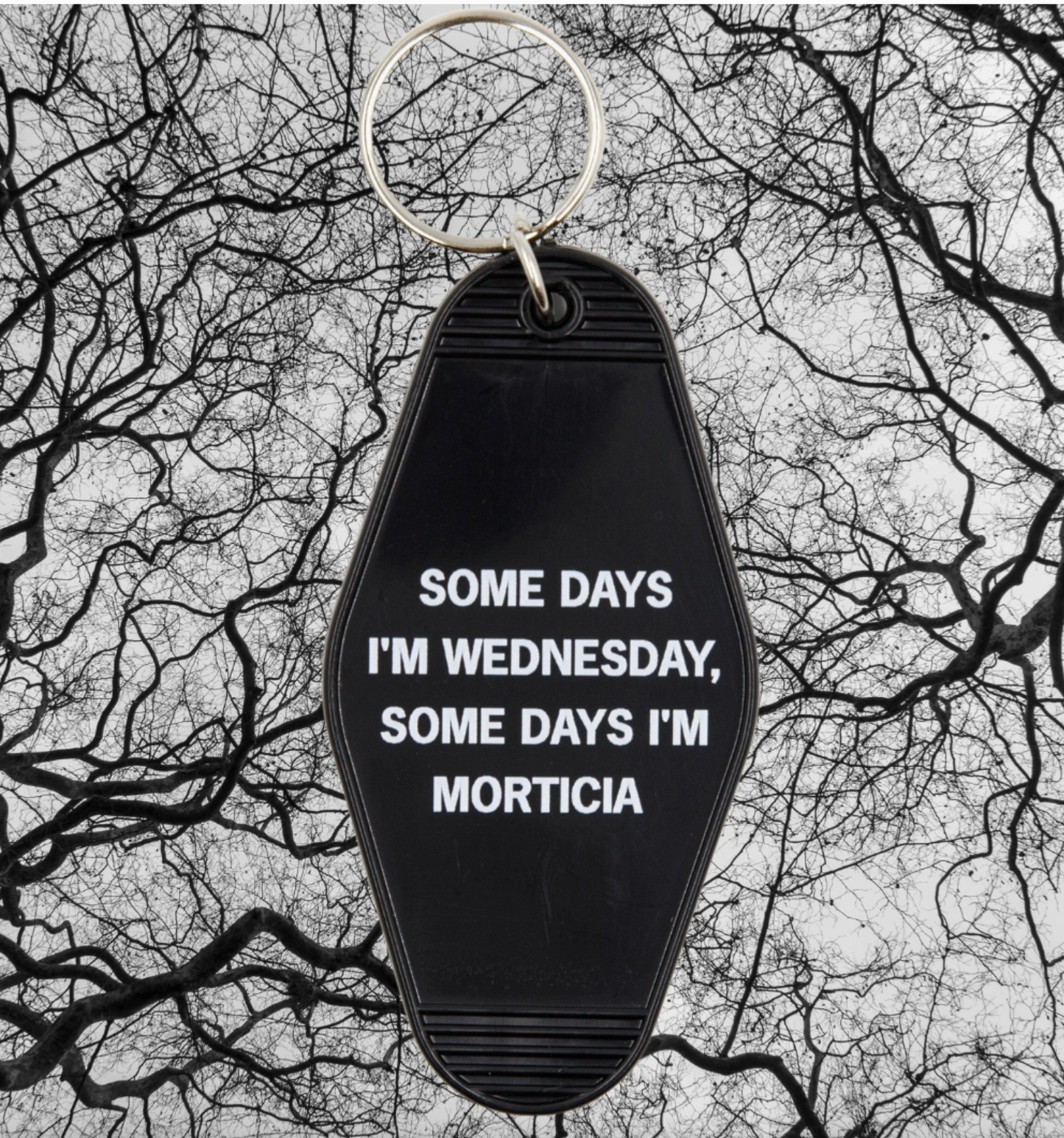 Some Days I'm Wednesday, Some Days I'm Morticia Motel Style Keychain