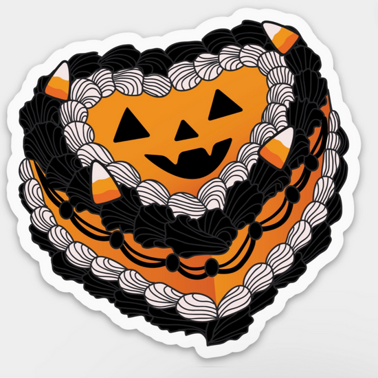 Halloween Vintage Heart Cake Sticker