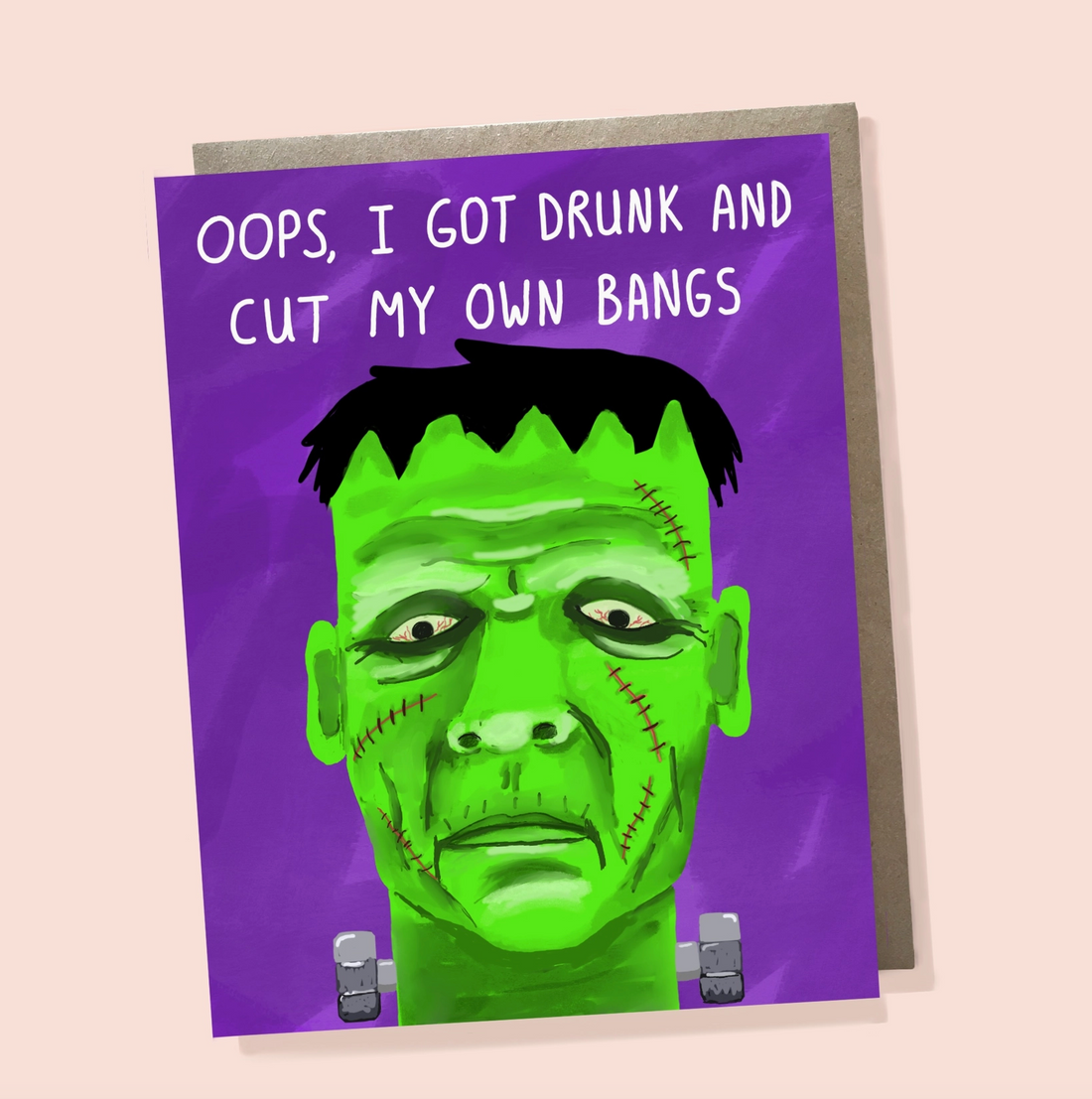 Oops, I Got Drunk And Cut My Own Bangs Card – Hilarious Humanitarian