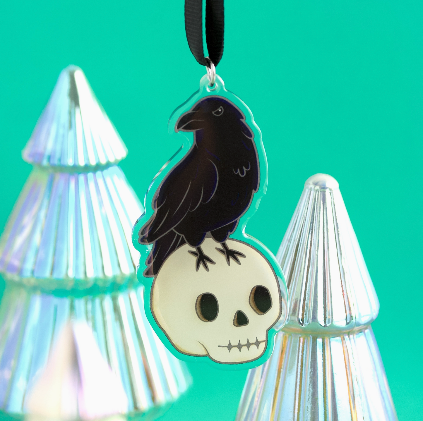 Raven & Skull Acrylic Ornament