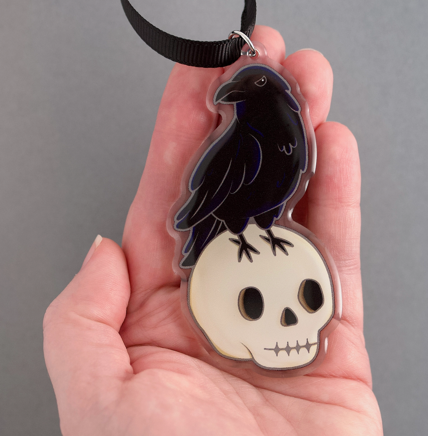 Raven & Skull Acrylic Ornament