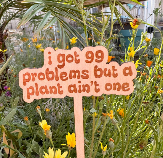 I Got 99 Problems But A Plant Ain't One Wooden Plant Stake