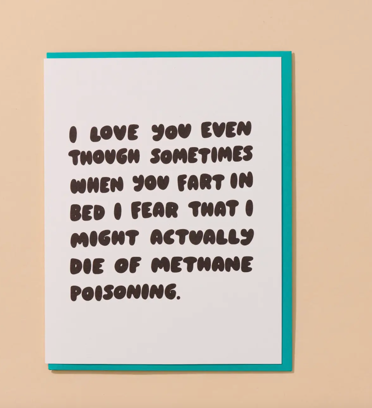 I Love You Even Though Sometimes When You Fart In Bed I Fear That I Might Actually Die Of Methane Poisoning Card