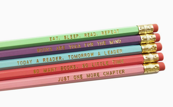 Book Lover Pencil Set For Readers - set of 5