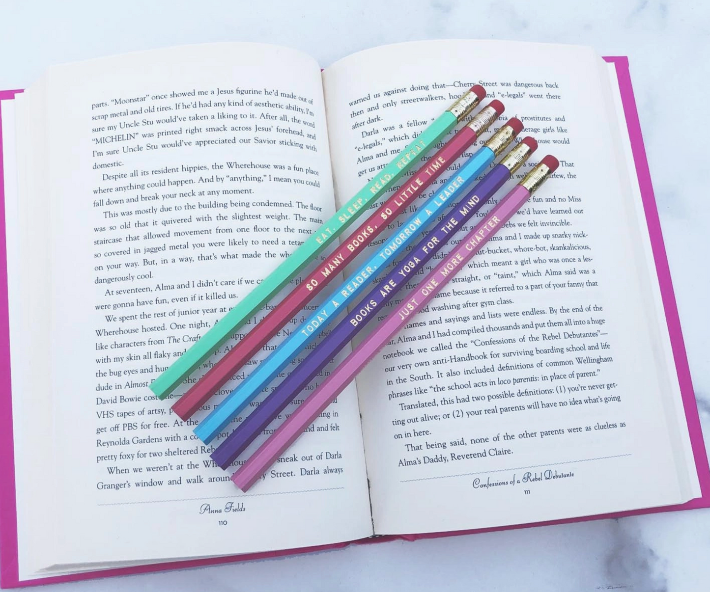 Book Lover Pencil Set For Readers - set of 5