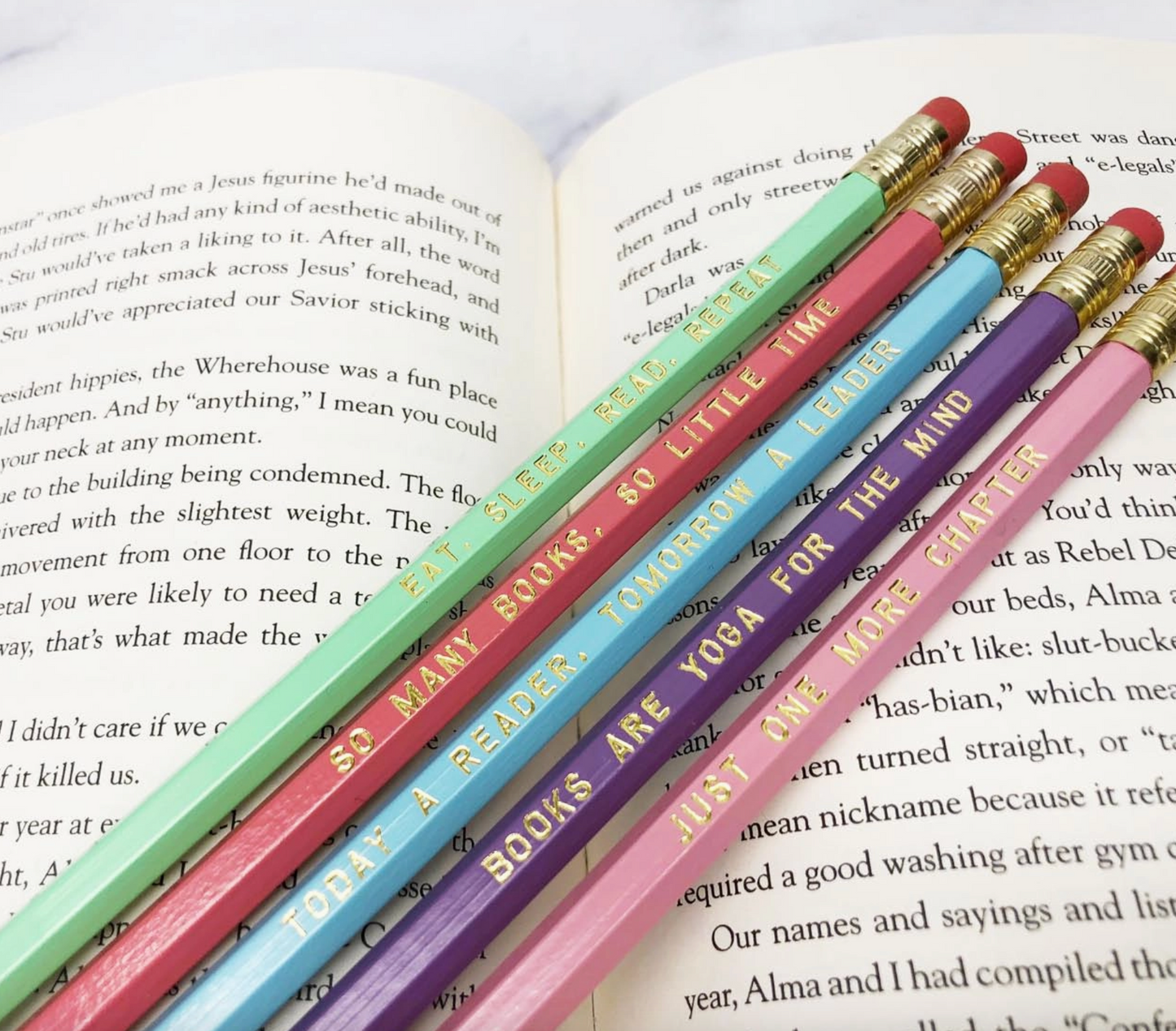 Book Lover Pencil Set For Readers - set of 5