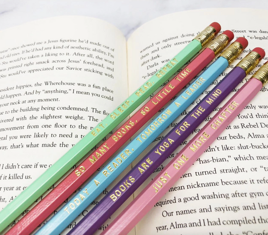 Book Lover Pencil Set For Readers - set of 5