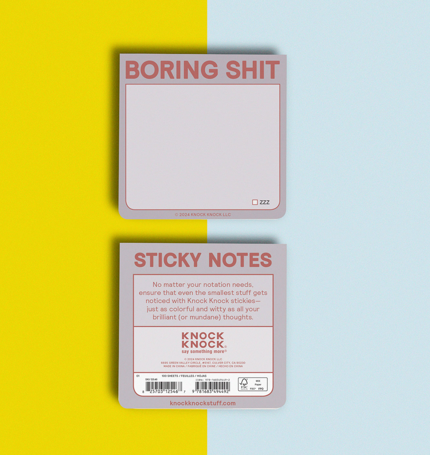 Boring Shit Sticky Notes - 100 sheets