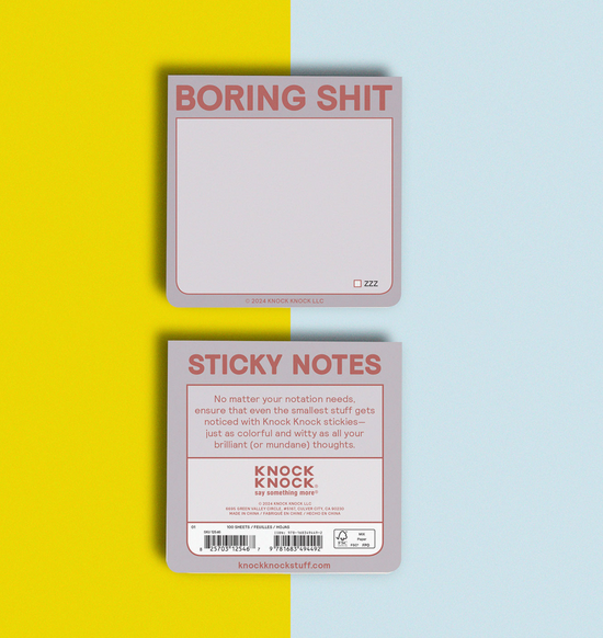 Boring Shit Sticky Notes - 100 sheets