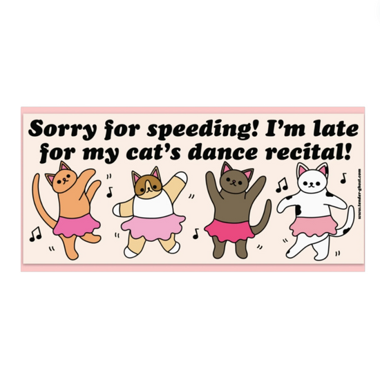 Sorry For Speeding! I'm Late For My Cat's Dance Recital Car Magnet