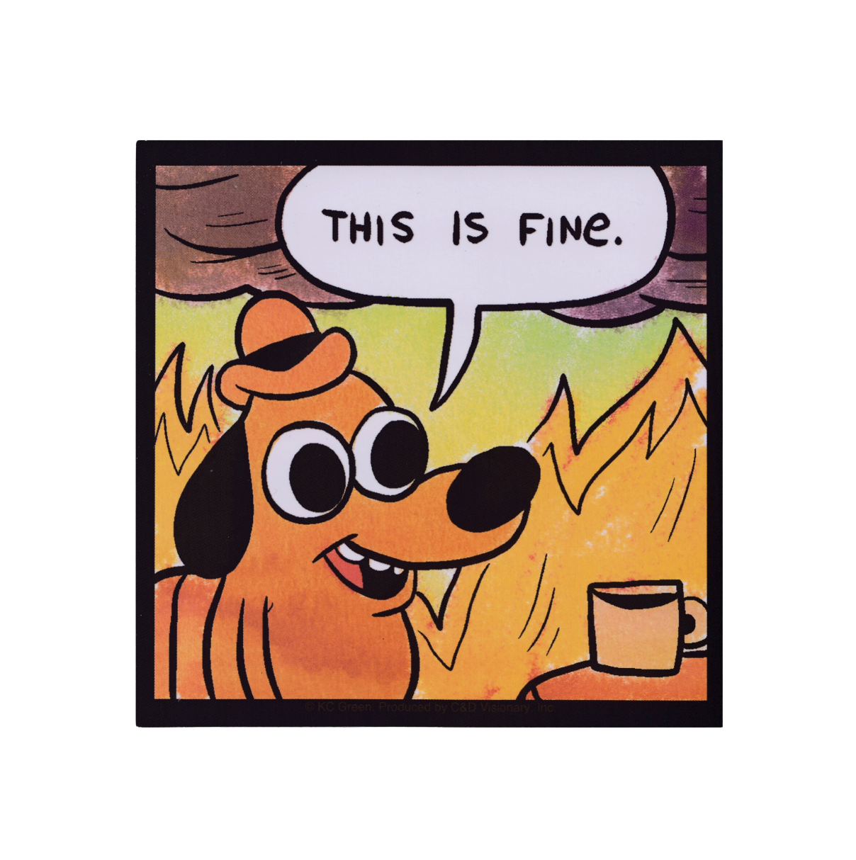 This Is Fine Question Hound Sticker (Large)