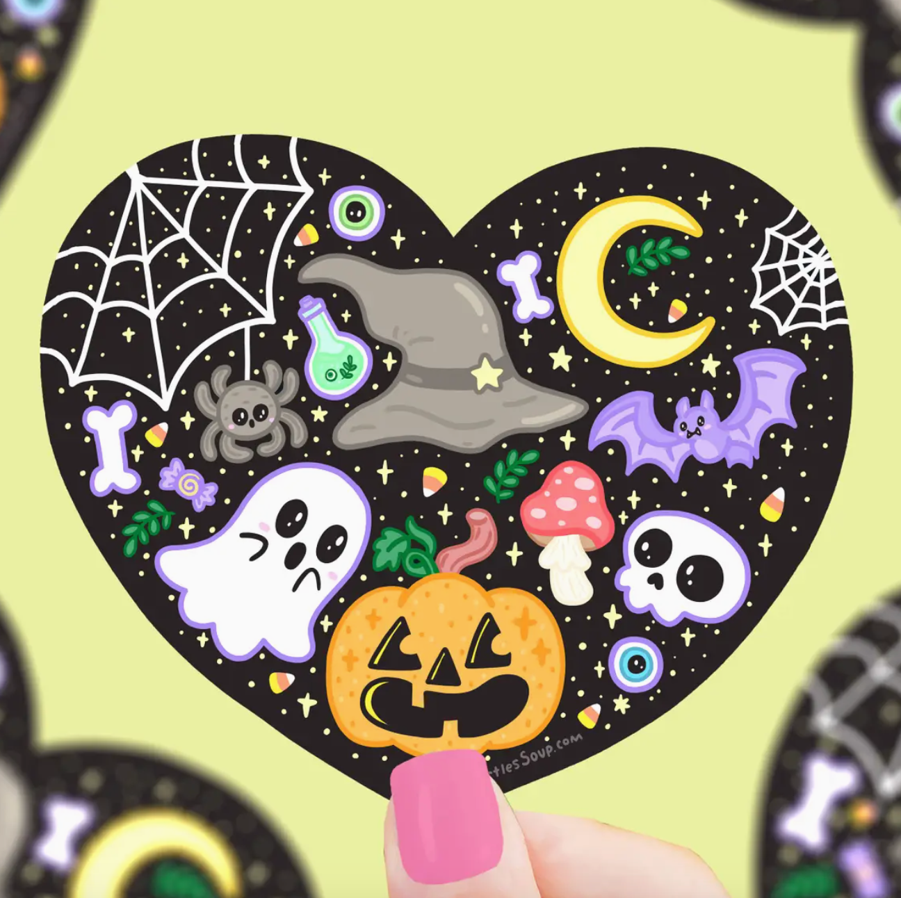 Spooky Halloween Heart Sticker