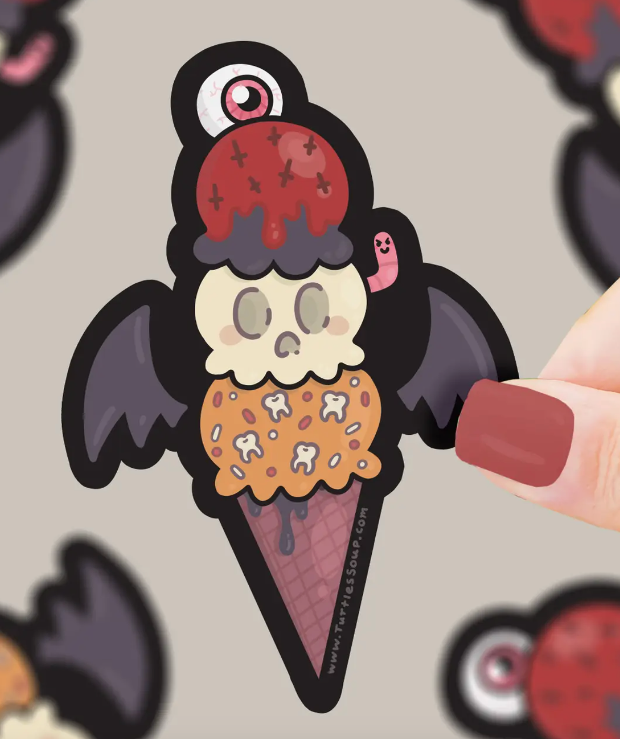 Spooky Ice Cream Cone Sticker