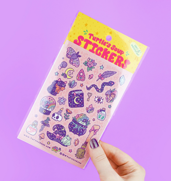 Witch Glitter Vinyl Sticker Sheet