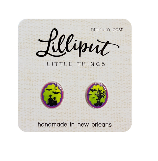 Graveyard Cameo Earrings